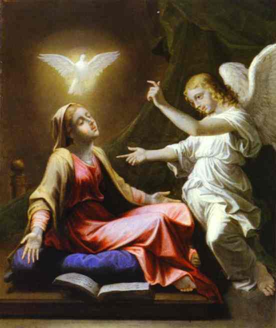 Oil painting:The Annunciation. 1657