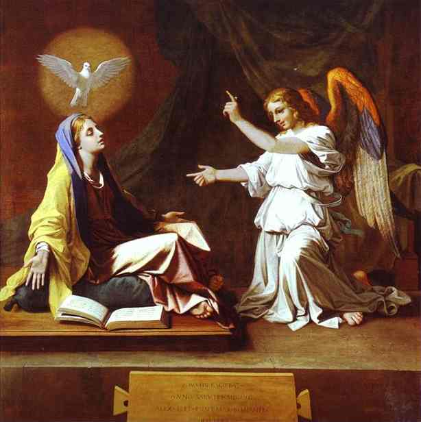 Oil painting:The Annunciation. c.1655