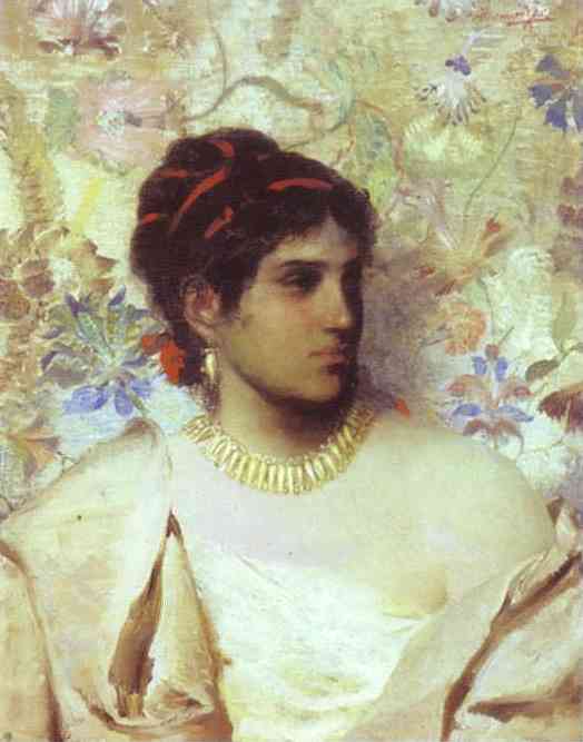 Oil painting:A Greek Woman. 1877