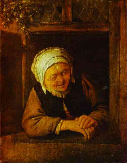 Oil painting:An Old Woman by Window. 1640