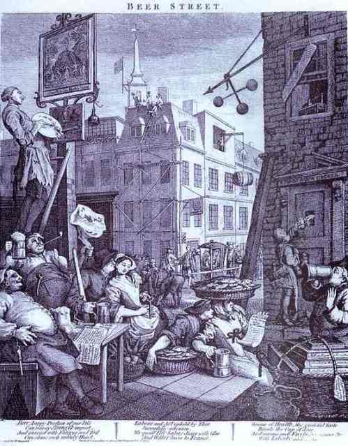 Oil painting:Beer Street. 1751