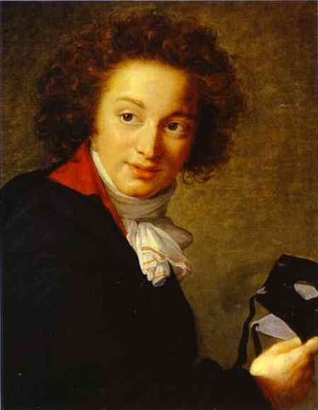 Oil painting:Count Grigory Ivanovich Tchernyshov Holding a Mask. 1793