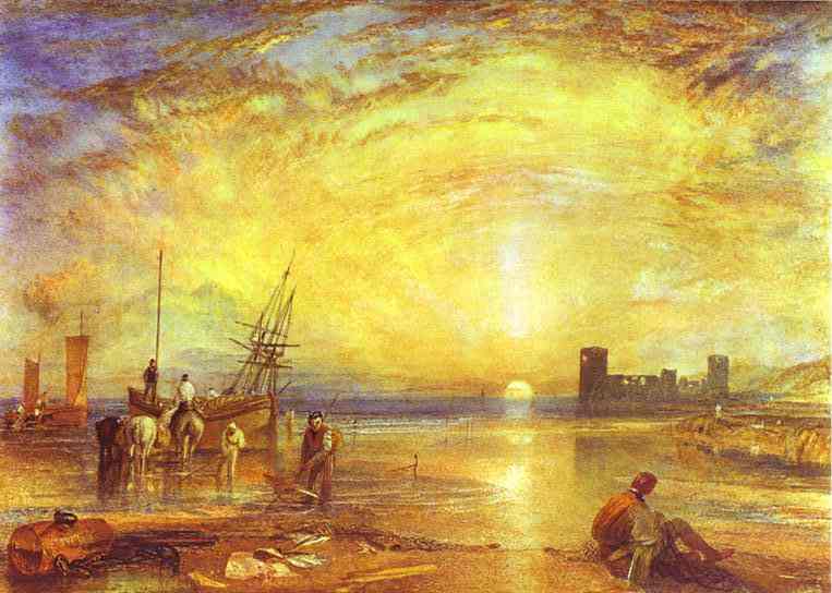 Oil painting:Flint Castle. 1838