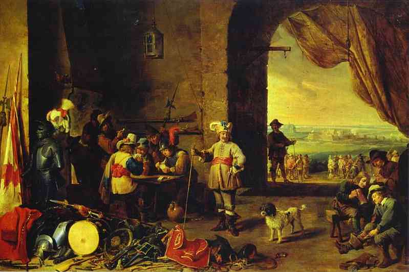 Oil painting:Guardsroom. 1642