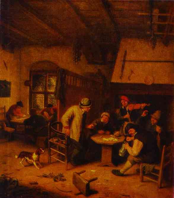 Oil painting:In a Tavern. c. 1671