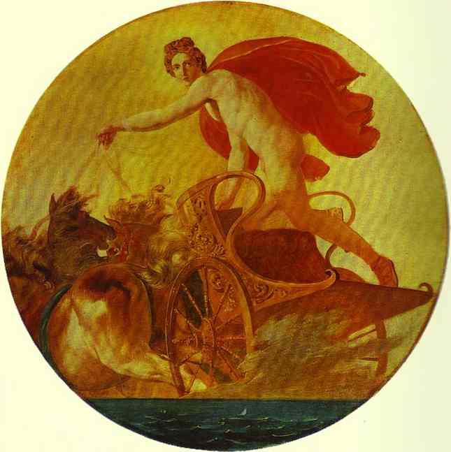 Oil painting:Pheb in His Chariot. Oil on canvas. The Russian Museum, St. Petersburg, Russia.
