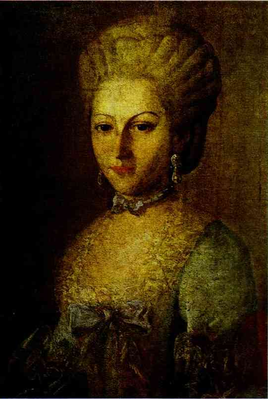 Oil painting:Portrait of Agrafena Ribeaupierre. 1770