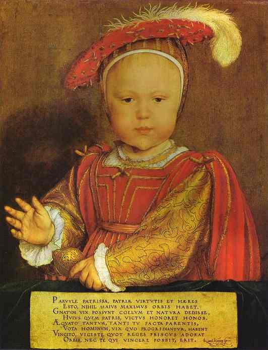 Oil painting:Portrait of Edward, Prince of Wales. 1539