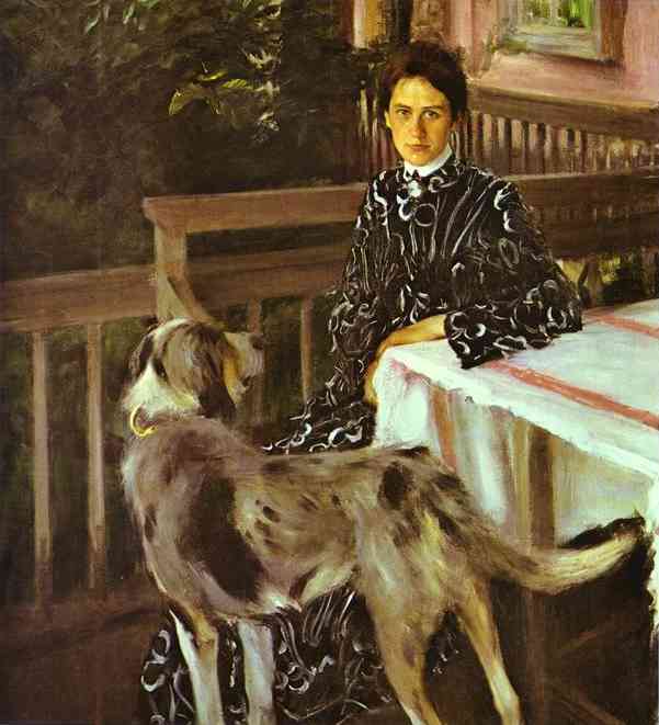 Oil painting: Portrait of Julia Kustodieva, nee Proshinskaya (1880