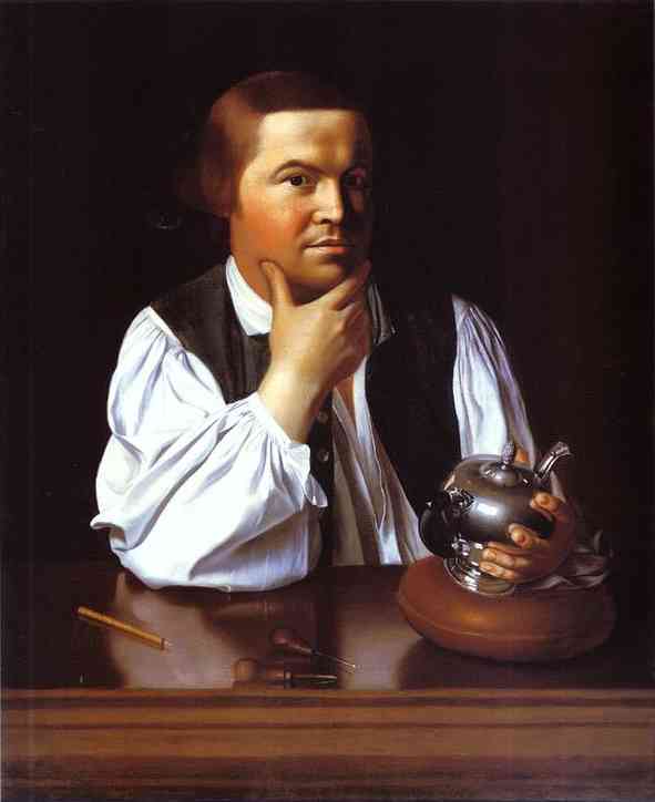 Oil painting:Portrait of Paul Revere. c. 1768