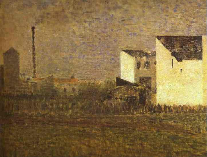 Oil painting:Suburb. 1882