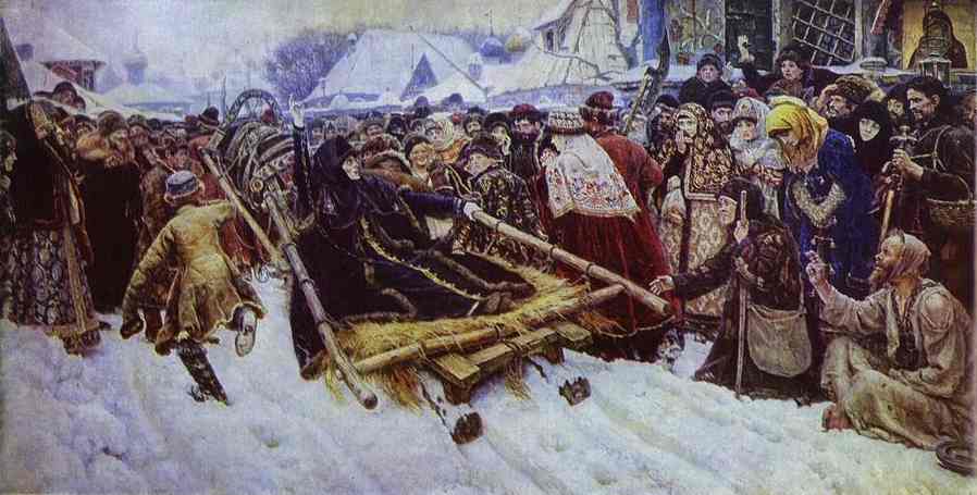 Oil painting:The Boyarynia Morozova. 1887