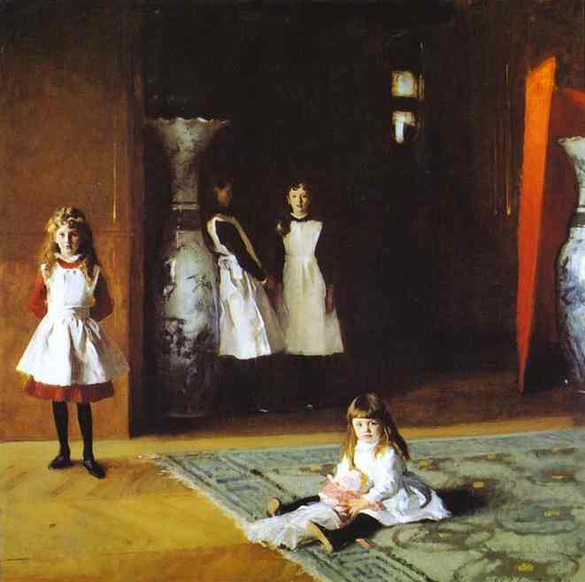 Oil painting:The Daughters of Edward D. Boit. 1882