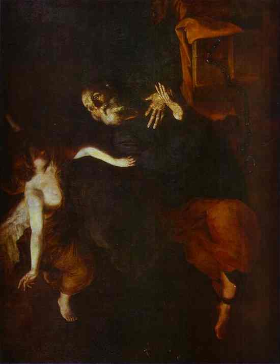 Oil painting:The Deliverence of St. Peter from Prison. 1642