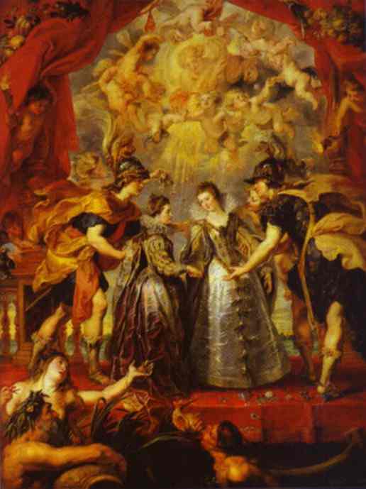 Oil painting:The Exchange of Princesses. 1621