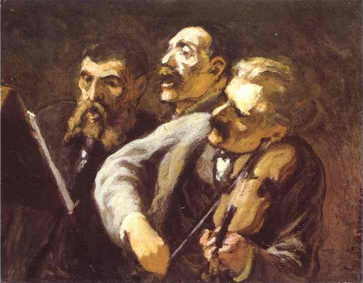 Oil painting:Three Amateur Musicians. c. 1864