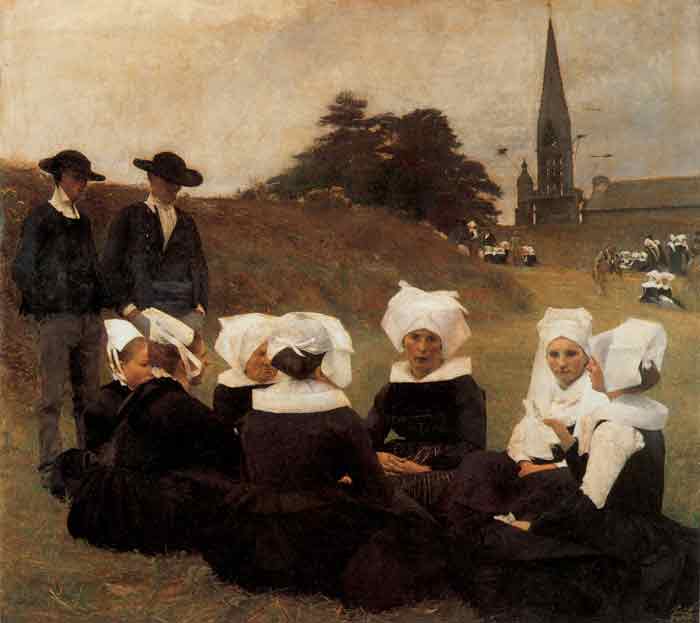 Oil painting for sale:Bretonnes au Pardon [Breton Women at a Pardon], 1887