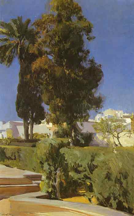 Oil painting for sale:Corner of the Garden, Alc?zar, Sevilla, 1910