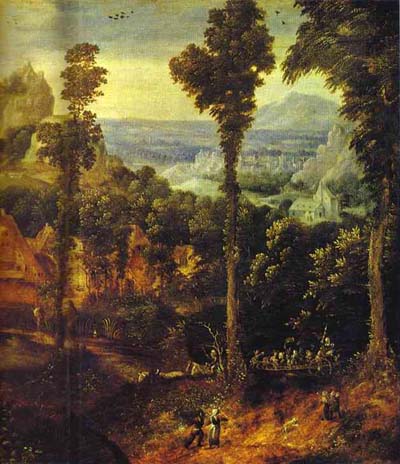 Oil painting for sale:Herri Met de Bles Flight into Egypt