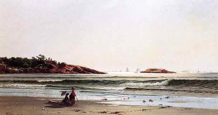 Oil painting for sale:Indian Rock, Narragansett Bay, c.1871