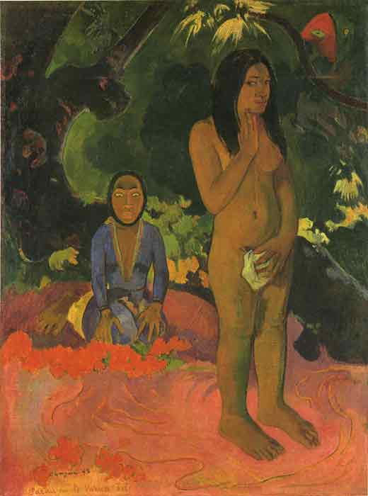 Oil painting for sale:Parau na te varua ino (Words of the Devil), 1892