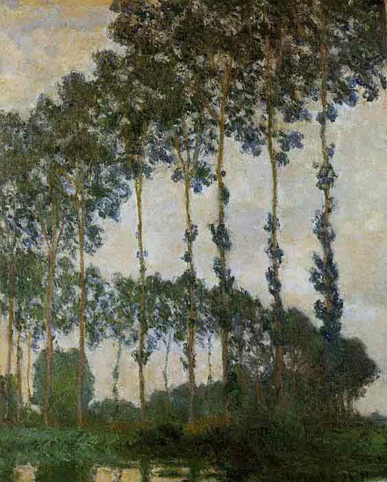 Oil painting for sale:Poplars near Giverny, Overcast Weather , 1891