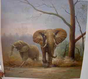 Oil painting for sale:elephant-014