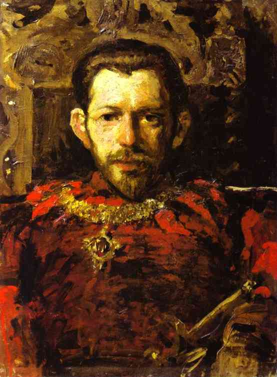 Oil painting: Portrait of S. Mamontov (1867-1915) in a Theatre Costume.