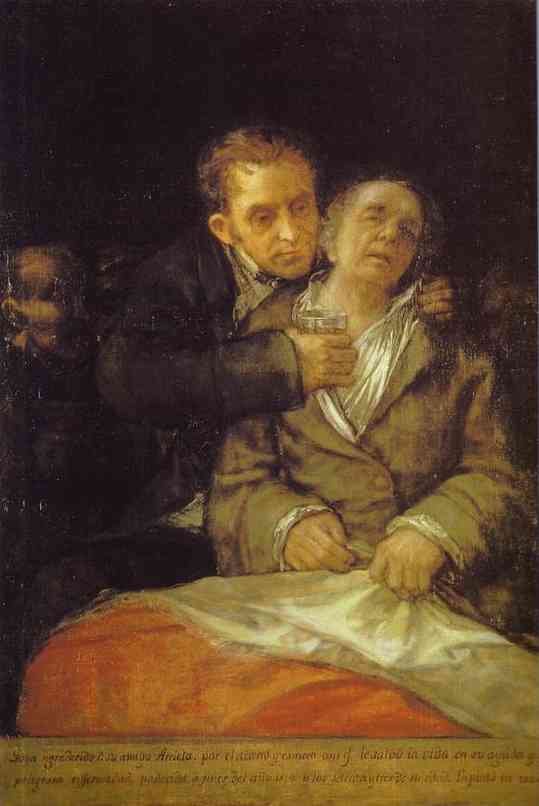 Oil painting:Self-Portrait with Dr. Arrieta. 1820