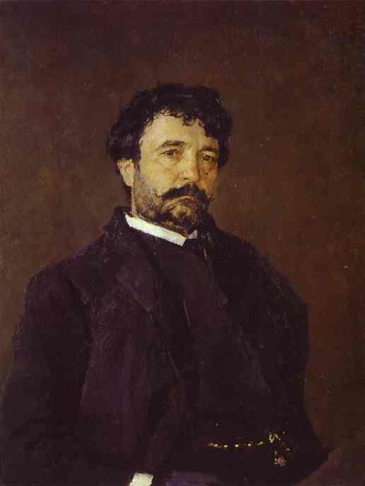 Oil painting:Portrait of the Italian Singer Angelo Masini. 1890