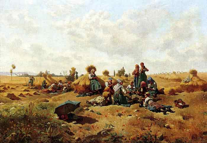 Oil painting for sale:Resting Harvesters, 1875