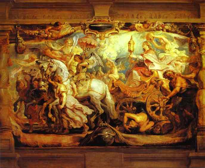 Oil painting:The Triumph of the Church.