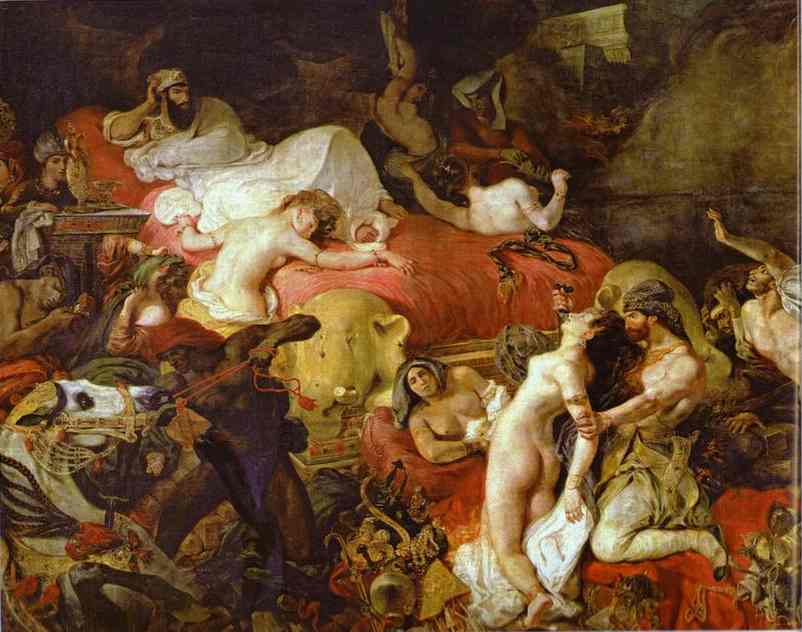 Oil painting:The Death of Sardanapalus. 1827