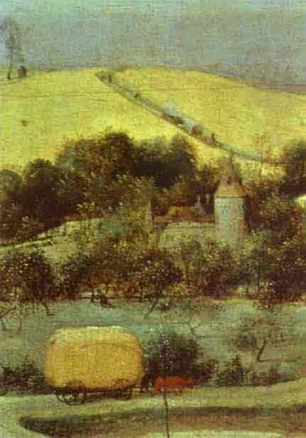 The Corn Harvest (August). Detail. 1565