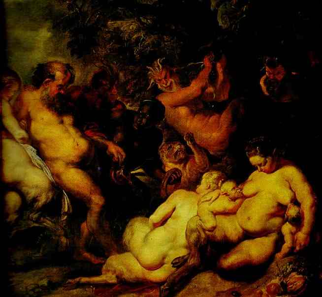 Oil painting:Bacchanalia. c.1615