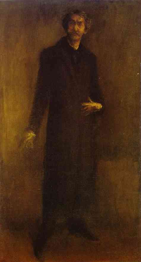 Oil painting:Brown and Gold (Self-Portrait). 1895