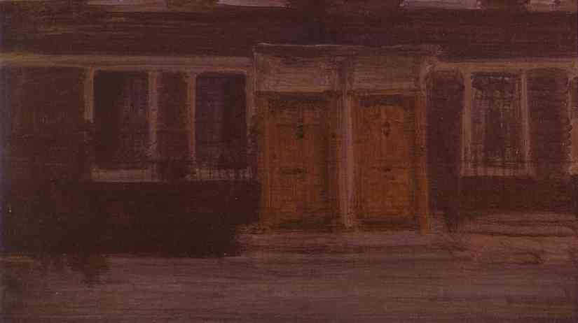 Oil painting:Chelsea Houses. c. 1880