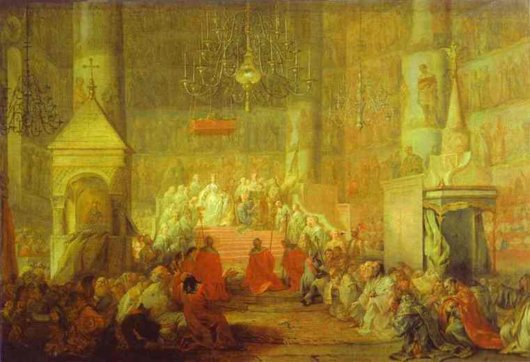 Oil painting:Coronation of Catherine II, September 22, 1762