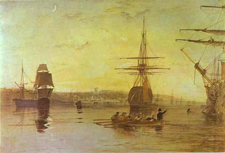 Oil painting:Cowes, Isle of Wight. c.1827
