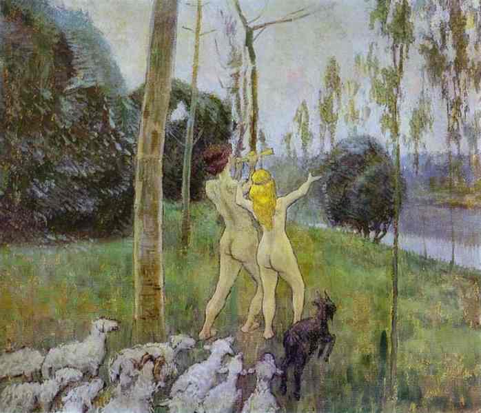 Oil painting:Daphnis and Chloe. 1901