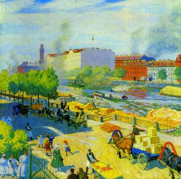 Oil painting: Fontanka. 1916