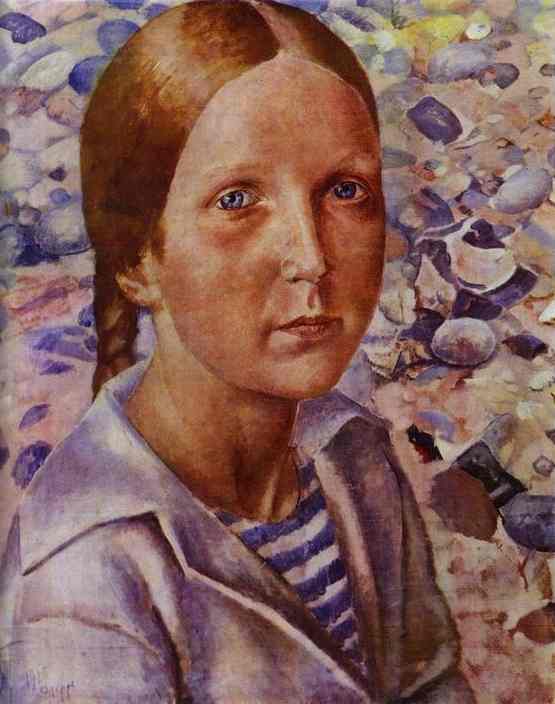 Oil painting:Girl on a Beach. Dieppe. 1925
