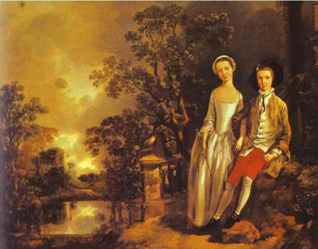 Oil painting:Heneage Lloyd and His Sister. 1750