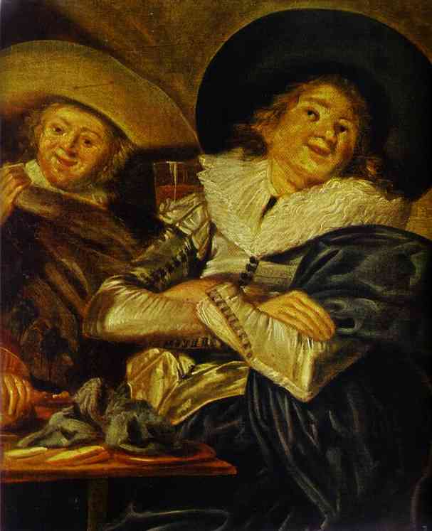 Oil painting:Merry Company in a Tavern. Detail