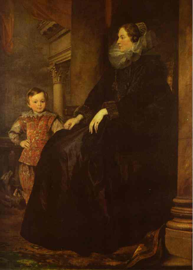Oil painting:Paola Adorno, Marchesa Brinole-Sale with Her Son. 1626