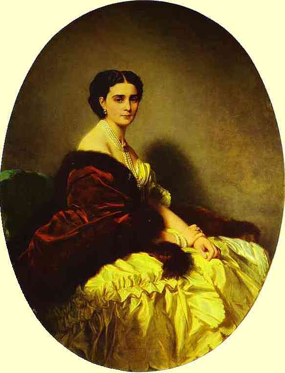 Oil painting:Portrait of Sofia Naryshkina. 1858