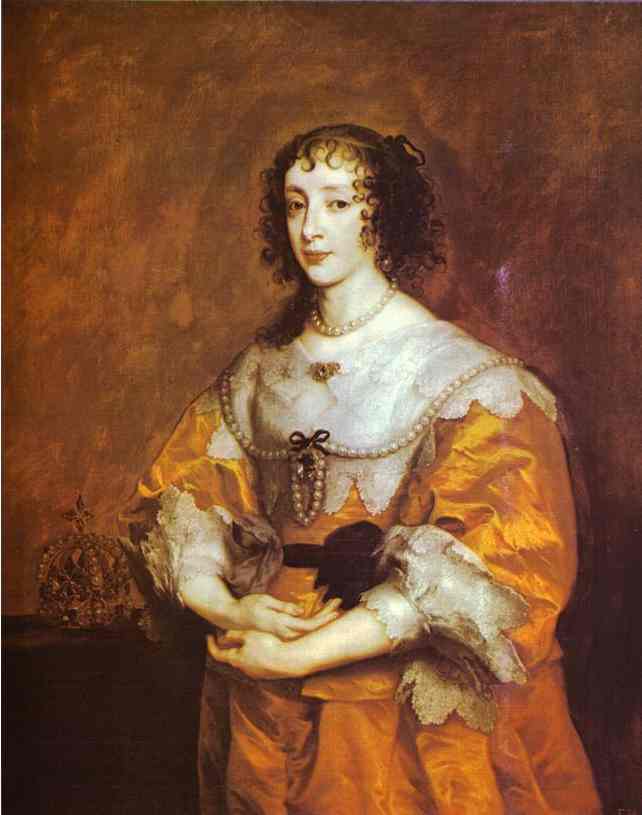 Oil painting:Queen Henrietta Maria. 1635