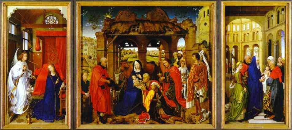 Oil painting:St. Columba Altarpiece. c.1455
