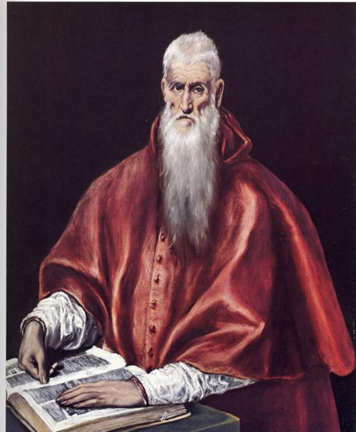 Oil painting:St. Jerome as Cardinal. c. 1600-1610