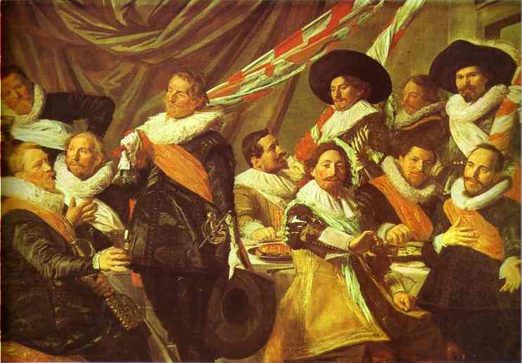 Oil painting:The Banquet of the Officers of the St. George Civic Guard. 1627